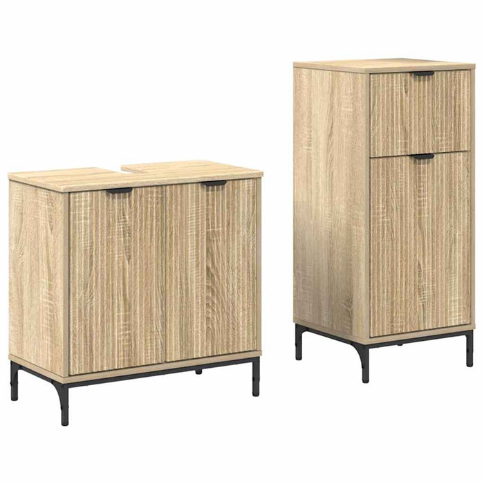 Set de mobilier pentru baie cu sertar 2 pcs Stejar Sonoma WALTI