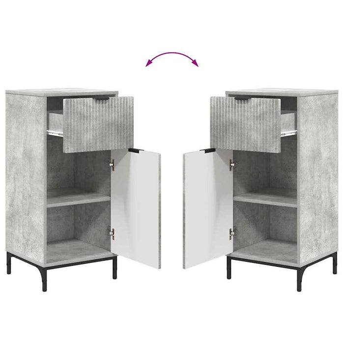 Set de mobilier pentru baie cu sertar 2 pcs Gri din beton - WALTI WALTI
