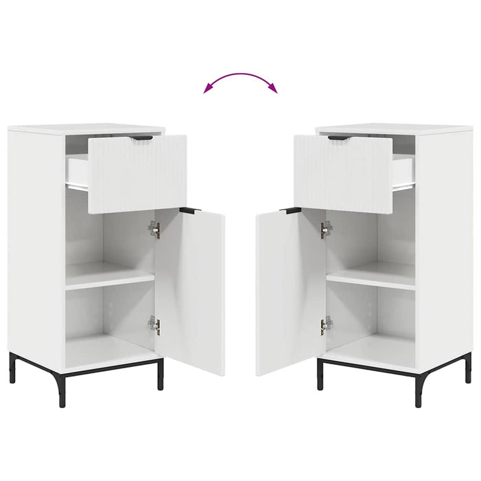 Set de mobilier pentru baie cu sertar cu raft 2 pcs Alb lucios WALTI