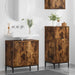 Set de mobilier pentru baie cu sertar 2 pcs Stejar fumuriu - WALTI WALTI