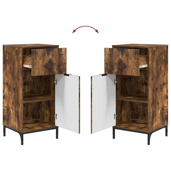 Set de mobilier pentru baie cu sertar 2 pcs Stejar fumuriu - WALTI WALTI