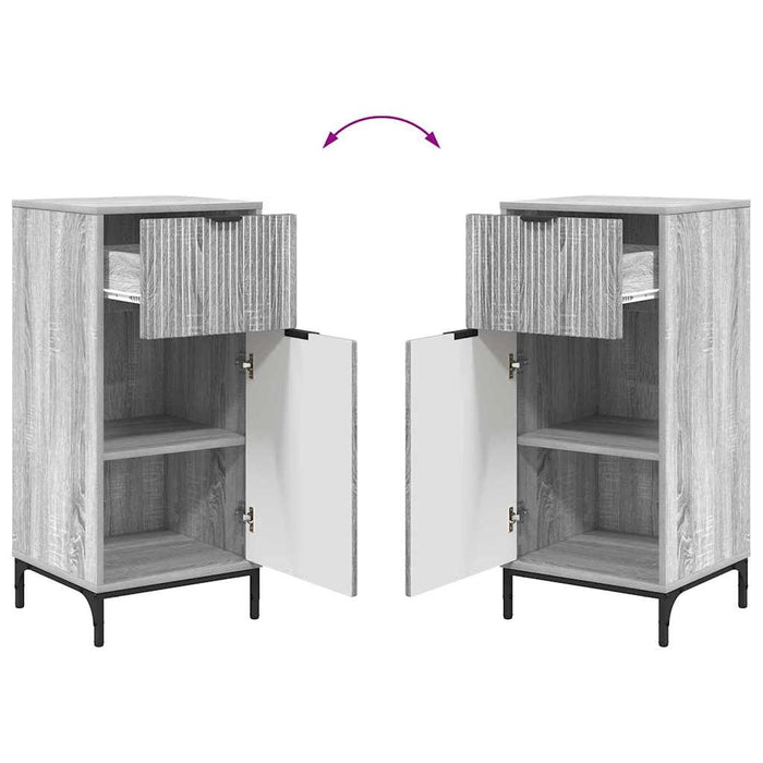 Set de mobilier pentru baie cu sertar cu raft 2 pcs Gri Sonoma - WALTI WALTI