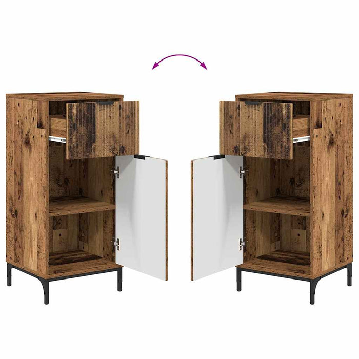 Set de mobilier pentru baie cu sertar cu raft 2 pcs Lemn Vechi - WALTI WALTI