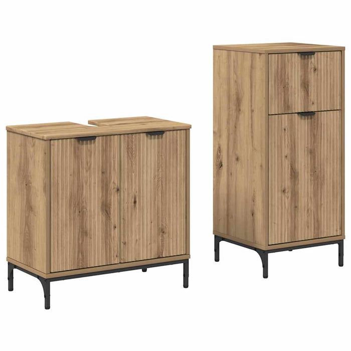 Set de mobilier pentru baie cu sertar 2 pcs Stejar Artizanal WALTI