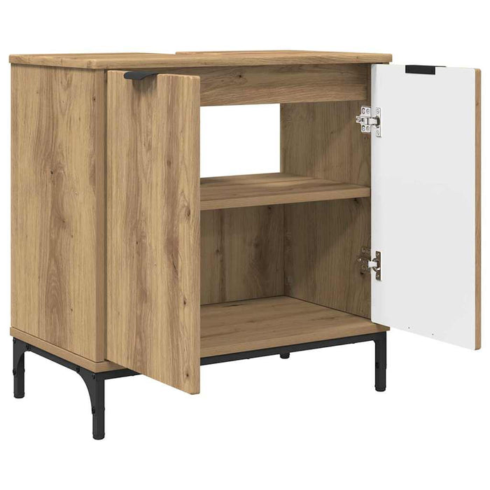 Set de mobilier pentru baie cu sertar 2 pcs Stejar Artizanal WALTI