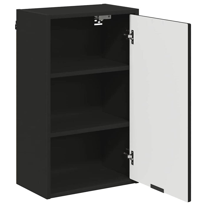 Set de mobilier pentru baie 3 pcs Negru Lemn aranjat și metal WALTI