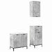 Set de mobilier pentru baie 3 pcs Gri beton Lemn compozit - WALTI WALTI