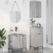 Set de mobilier pentru baie 3 pcs sonoma gri Lemn compozit - WALTI WALTI