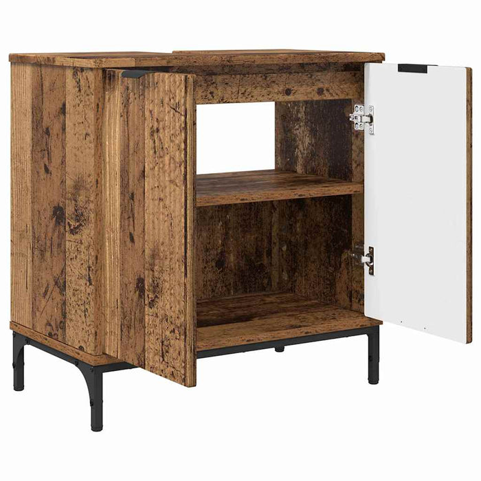 Set de mobilier pentru baie 3 buc. Lemn Vechi WALTI