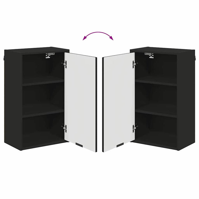 Set de mobilier pentru baie Negru Lemn de inginerie, Metal WALTI