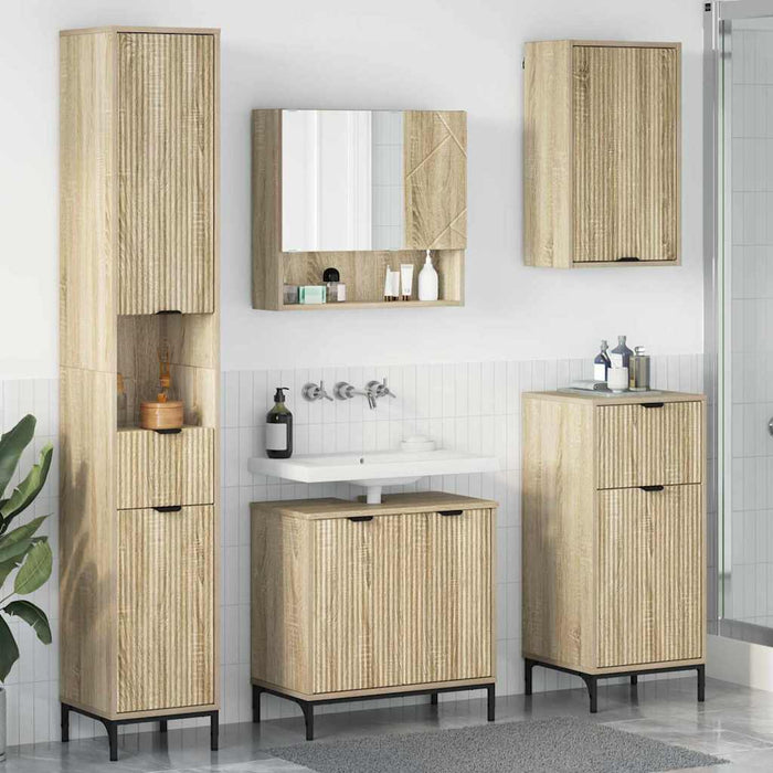 Set de mobilier pentru baie cu sertar Pe perete Stejar Sonoma WALTI