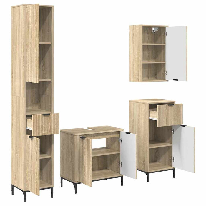 Set de mobilier pentru baie cu sertar Pe perete Stejar Sonoma WALTI