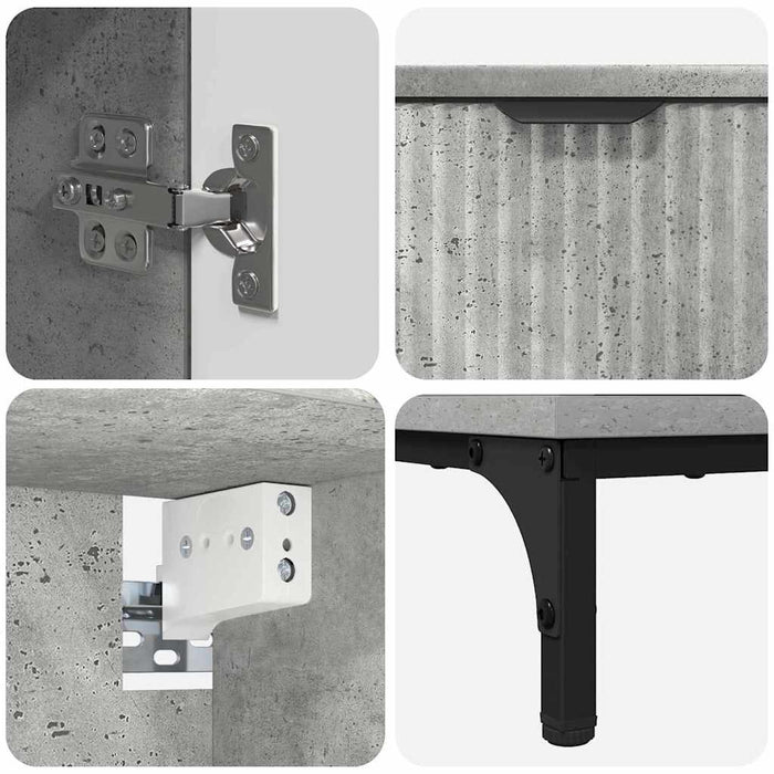 Set de mobilier pentru baie cu sertar Pe perete Gri din beton - WALTI WALTI
