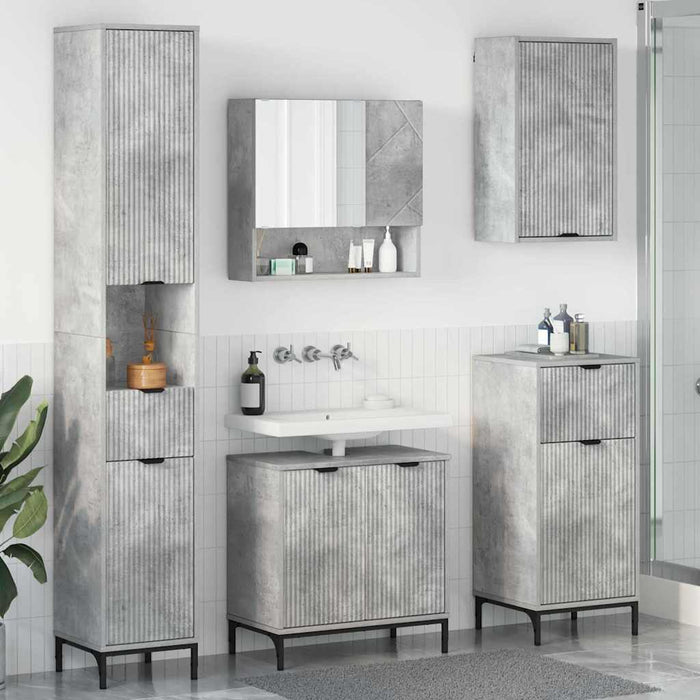 Set de mobilier pentru baie cu sertar Pe perete Gri din beton - WALTI WALTI