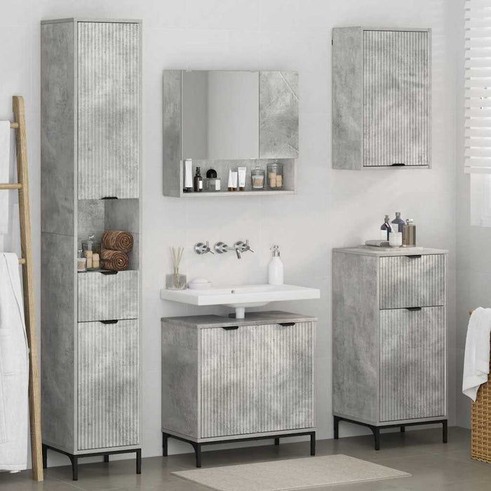 Set de mobilier pentru baie cu sertar Pe perete Gri din beton - WALTI WALTI