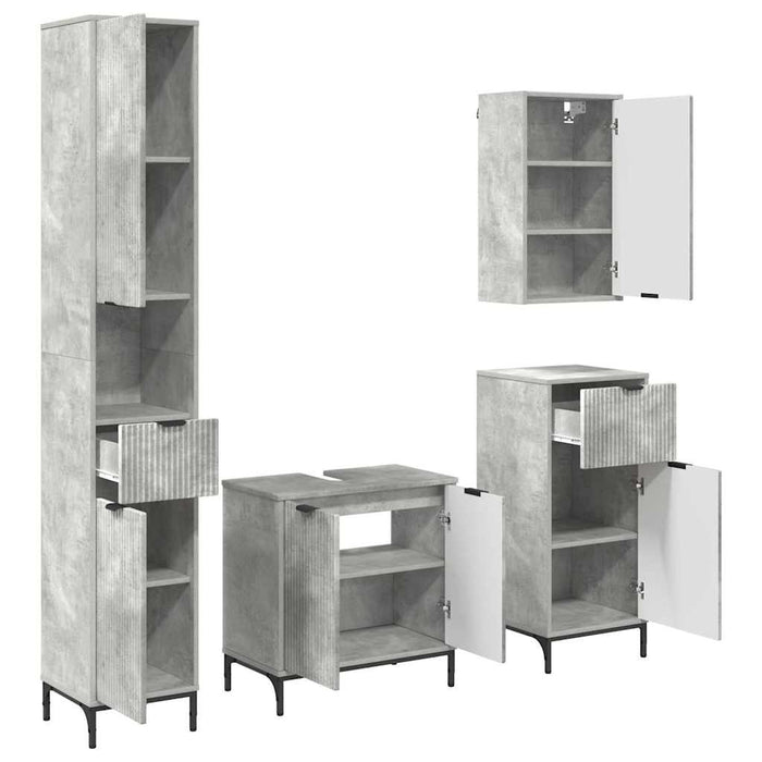 Set de mobilier pentru baie cu sertar Pe perete Gri din beton - WALTI WALTI