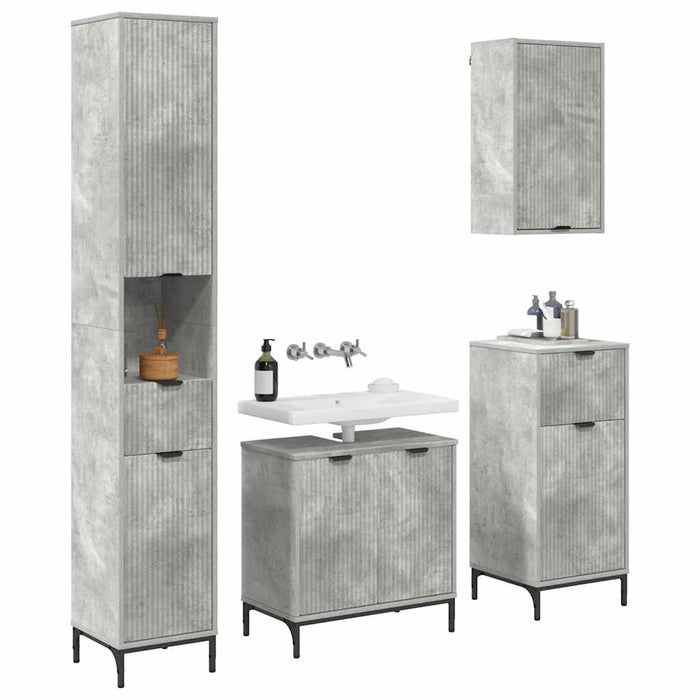 Set de mobilier pentru baie cu sertar Pe perete Gri din beton - WALTI WALTI