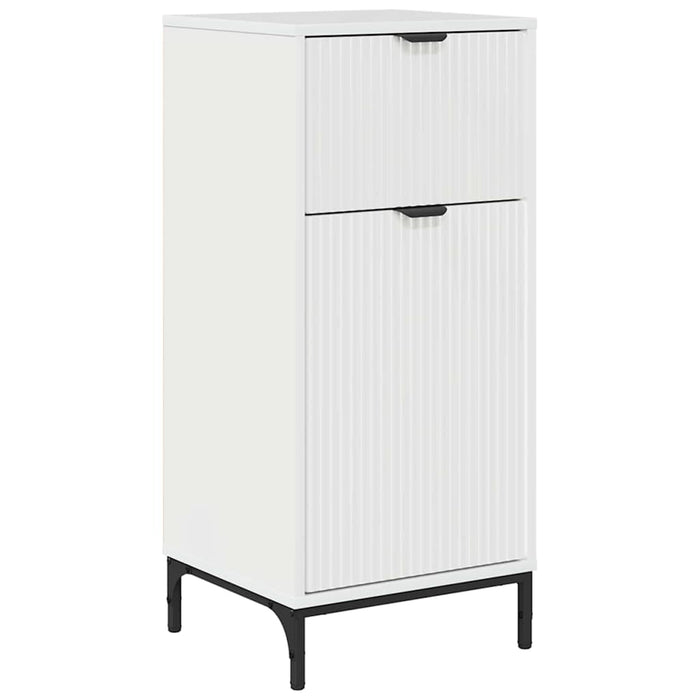 Set de mobilier pentru baie Alb lucios Lemn de inginerie, Metal WALTI
