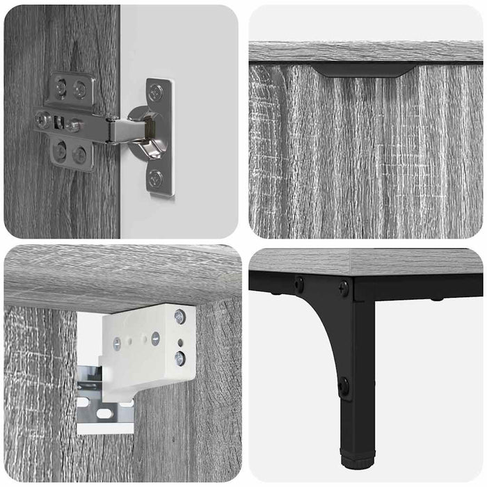 Set de mobilier pentru baie Gri Sonoma Lemn de inginerie, Metal - WALTI WALTI