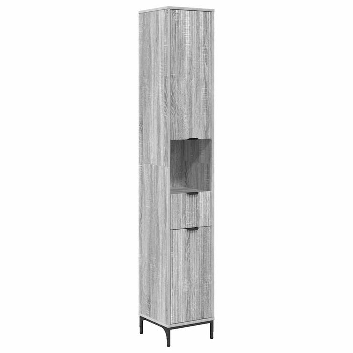 Set de mobilier pentru baie Gri Sonoma Lemn de inginerie, Metal - WALTI WALTI