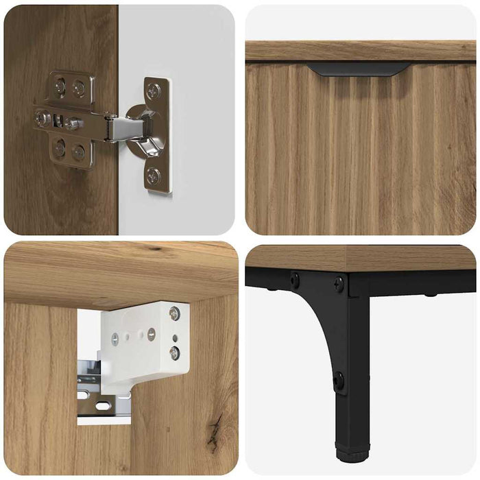 Set de mobilier pentru baie 4 buc. Stejar Artizanal WALTI