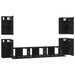 Set comodă TV cu raft Altele cu depozitare cu ușă 7 pcs Stejar negru Lemn compozit - WALTI WALTI