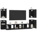 Set comodă TV cu raft Altele cu depozitare cu ușă 7 pcs Stejar negru Lemn compozit - WALTI WALTI