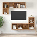 Set comodă TV Pe perete 4 pcs Lemn Vechi Lemn compozit - WALTI WALTI