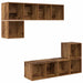 Set comodă TV Pe perete 4 pcs Lemn Vechi Lemn compozit - WALTI WALTI
