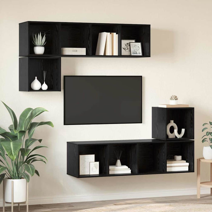 Set comodă TV 4 pcs Stejar negru 37 x 37 x 142.5 cm - WALTI WALTI