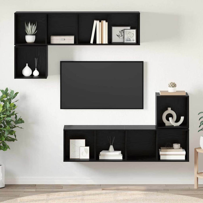 Set comodă TV 4 pcs Stejar negru 37 x 37 x 142.5 cm - WALTI WALTI