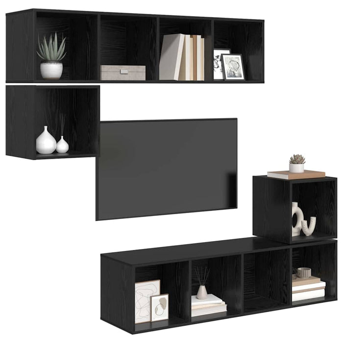 Set comodă TV 4 pcs Stejar negru 37 x 37 x 142.5 cm - WALTI WALTI