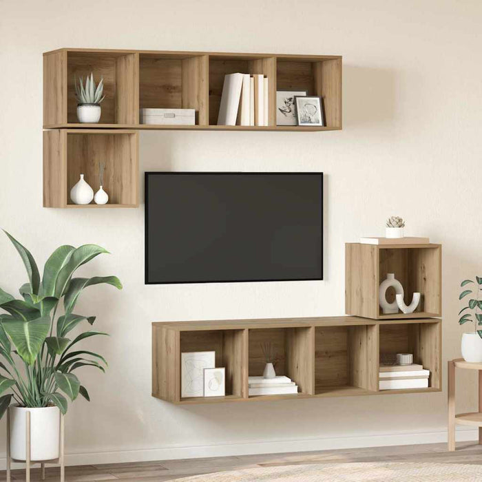 Set comodă TV 4 pcs stejar artizanal 37 x 37 x 142.5 cm - WALTI WALTI