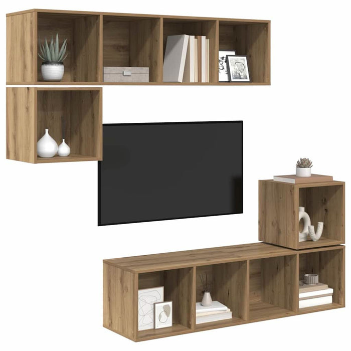 Set comodă TV 4 pcs stejar artizanal 37 x 37 x 142.5 cm - WALTI WALTI