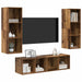 Set dulap TV 3 pcs Lemn vechi 37 x 37 x 142.5 cm Lemn compozit - WALTI WALTI
