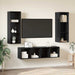 Set dulap TV cu raft Pe perete 3 pcs Stejar negru 37 x 37 x 142.5 cm - WALTI WALTI