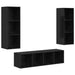 Set dulap TV cu raft Pe perete 3 pcs Stejar negru 37 x 37 x 142.5 cm - WALTI WALTI