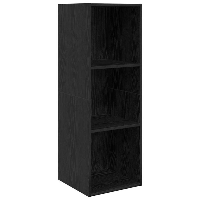 Set dulap TV cu raft Pe perete 3 pcs Stejar negru 37 x 37 x 142.5 cm - WALTI WALTI