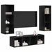 Set dulap TV cu raft Pe perete 3 pcs Stejar negru 37 x 37 x 142.5 cm - WALTI WALTI