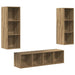 Set dulap TV cu raft 3 pcs stejar artizanal 37 x 37 x 142.5 cm - WALTI WALTI