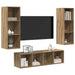Set dulap TV cu raft 3 pcs stejar artizanal 37 x 37 x 142.5 cm - WALTI WALTI
