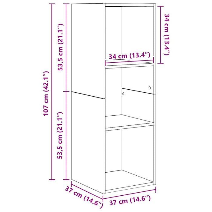 Set dulap TV cu raft 3 pcs stejar artizanal 37 x 37 x 142.5 cm - WALTI WALTI