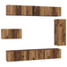 Set comodă TV 8 pcs Lemn vechi 30.5 x 30 x 90 cm Lemn compozit - WALTI WALTI