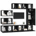 Set comodă TV cu raft Pe perete Altele 8 pcs Stejar negru 30.5 x 30 x 90 cm - WALTI WALTI