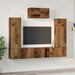 Set comodă TV Pe perete 7 pcs Lemn Vechi Lemn compozit - WALTI WALTI