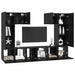 Set comodă TV Pe perete 7 pcs Stejar Negru Lemn compozit - WALTI WALTI