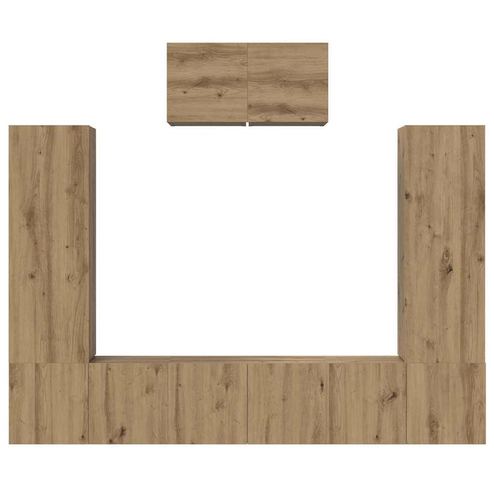 Set comodă TV 7 pcs Stejar Artizanal Lemn compozit WALTI