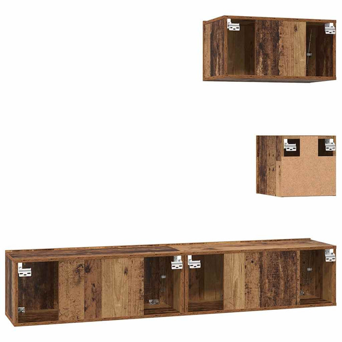 Dulap pentru TV pe Perete 4 pcs Lemn vechi 80 x 30 x 30.5 cm - WALTI WALTI