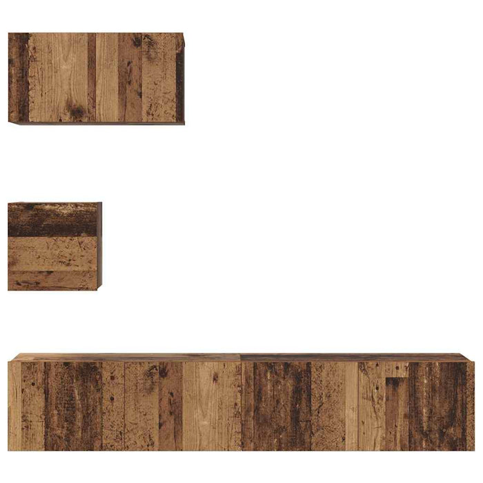 Dulap pentru TV pe Perete 4 pcs Lemn vechi 80 x 30 x 30.5 cm - WALTI WALTI