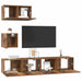 Dulap pentru TV pe Perete 4 pcs Lemn vechi 80 x 30 x 30.5 cm - WALTI WALTI